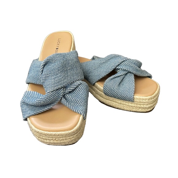 Lucky Brand Fabric Twist Square Toe Platform Espadrille Sandals - Picture 4 of 9